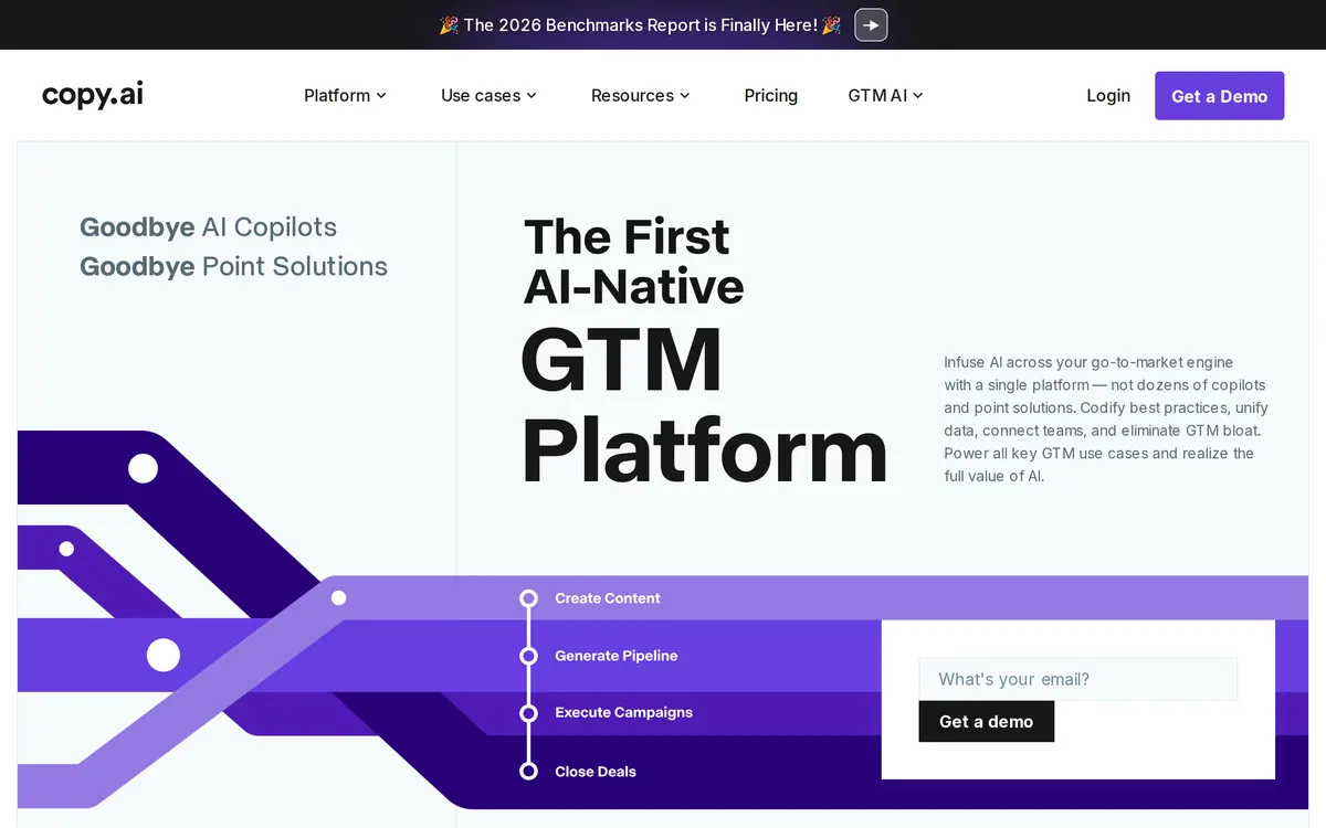 Screenshot of the Copy.ai homepage at copy.ai