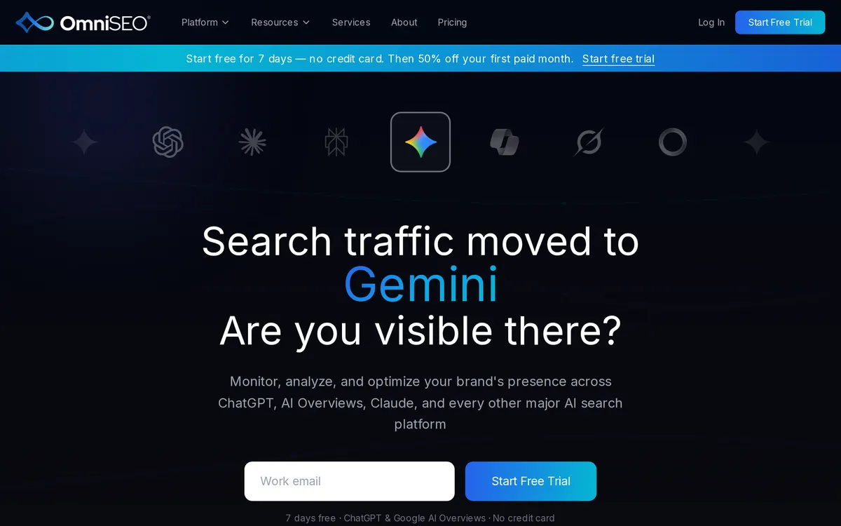 Screenshot of the OmniSEO homepage at omniseo.com